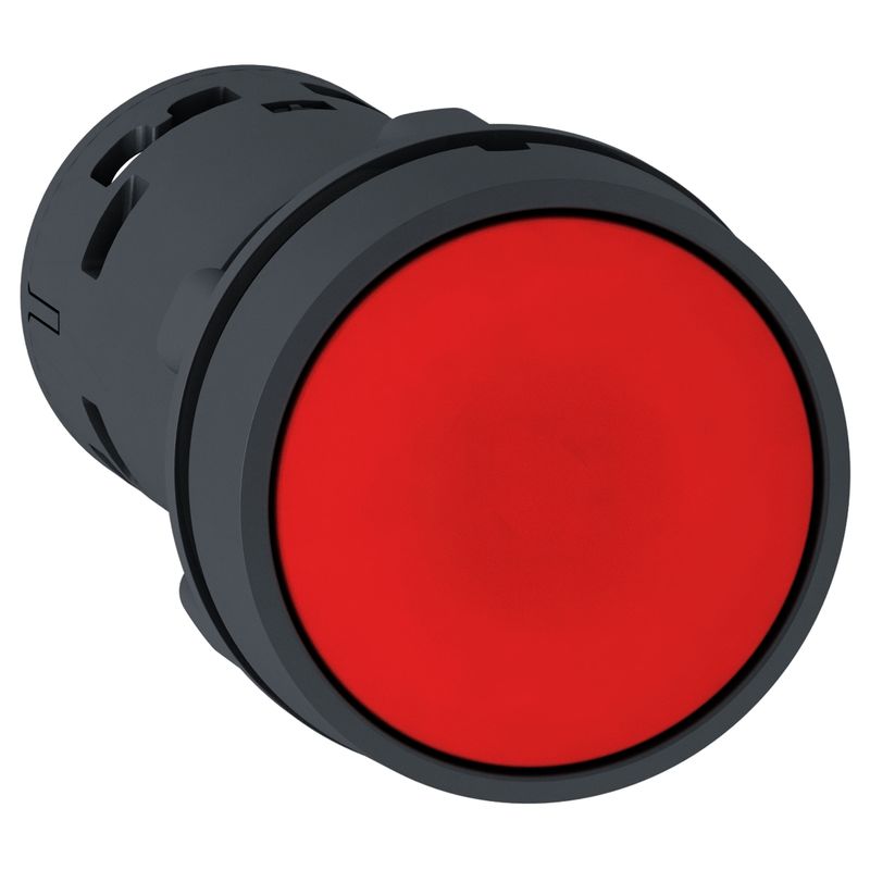 Monolithic push button, Harmony XB7, plastic,red, 22mm, spring return, unmarked, 1NC